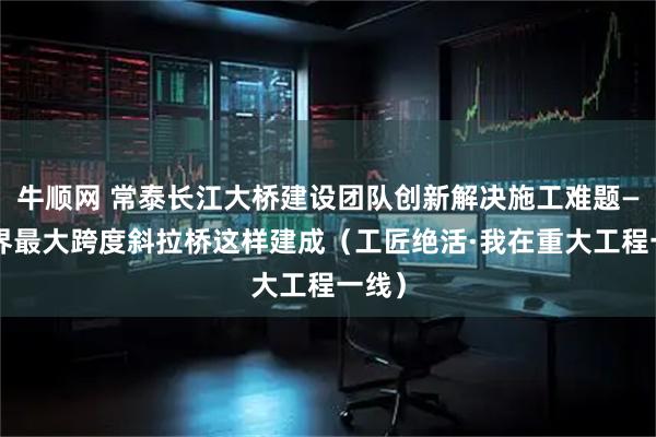 牛顺网 常泰长江大桥建设团队创新解决施工难题——世界最大跨度斜拉桥这样建成（工匠绝活·我在重大工程一线）