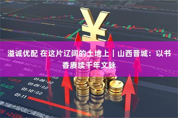 溢诚优配 在这片辽阔的土地上｜山西晋城：以书香赓续千年文脉